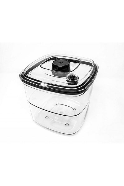Vesta Precision Airtight Storage Container, Polycarbonate, Transparent/black, 17.1 X 17.1 X 16.5 Cm
