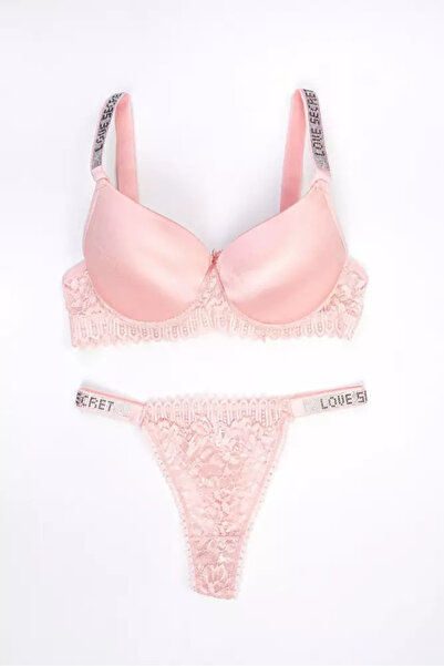 Star Tılsım Lingerie Somon Love Secret Taşlı Mikro Dolgulu Sütyen Takım 250