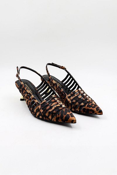KRISTE BELL Low Heel Staple Detail Stiletto Kb5031 Leopard