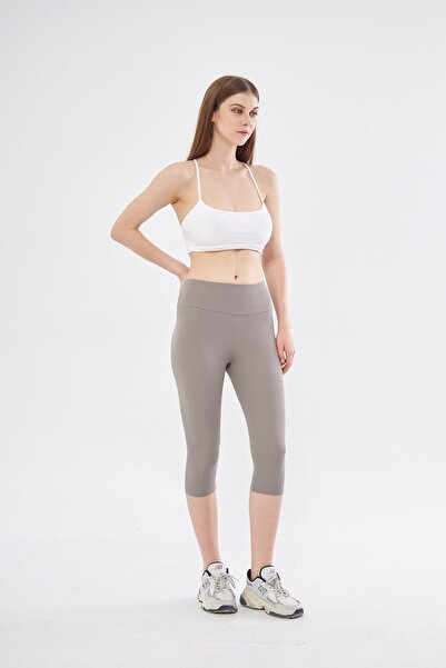 Chandraswear Women's Gray Capri Below Knee Leggings - Paloma