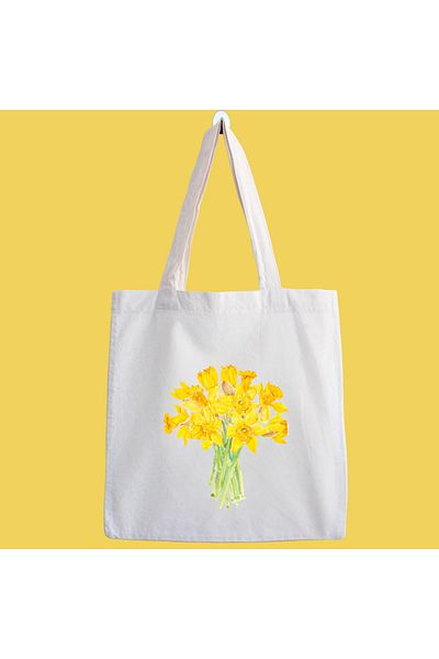 designedfy Yellow Daisy Waterproof Printed Cloth Bag