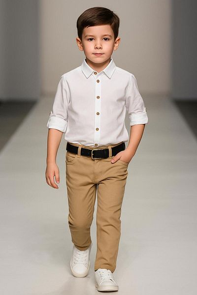 Esterella Oxford Long Sleeve Shirt Men's Suit / Boy's Shirt Suit / Shirt Pants Suit