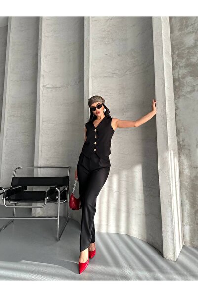 Bella Breeze Women's Bottom Top Suit Stylish Stone Button Detail Premium Vest...