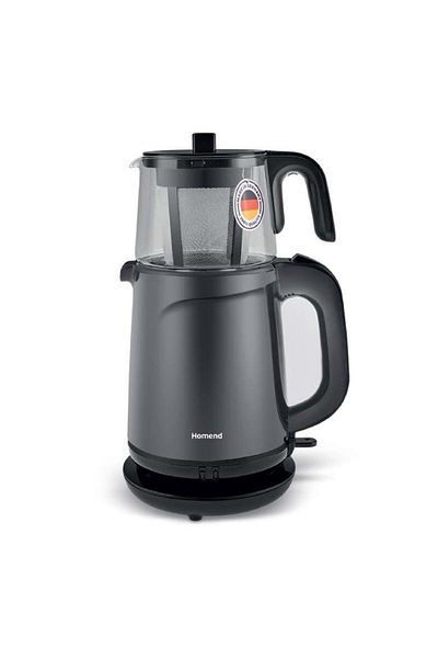 HOMEND Glass Teapot Tea Machine Royal Tea 1743H Black-Gray