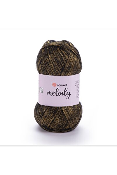 Yarnart Melody -Parlak El Örgü İpi Siyah Dore -886