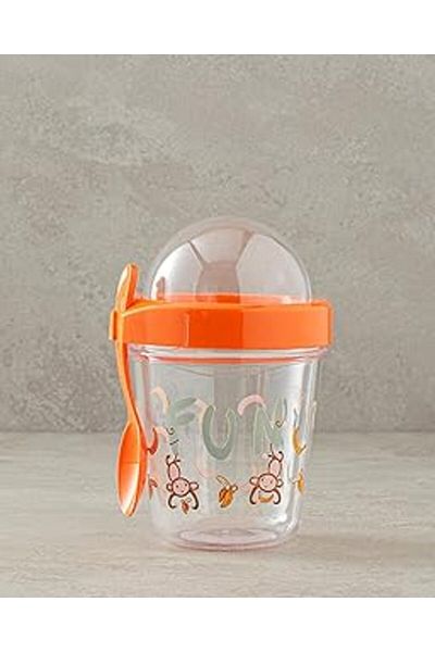 Mu Art Ahşap English Home Little Monkey Children's Water Bottle 350 ml Orange