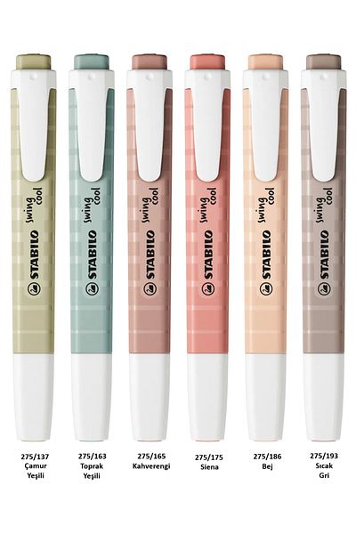 Stabilo Swing Cool Naturecolors Set of 6: Warm Grey, Green Earth, Umber, Mud Green, Siena, Beige
