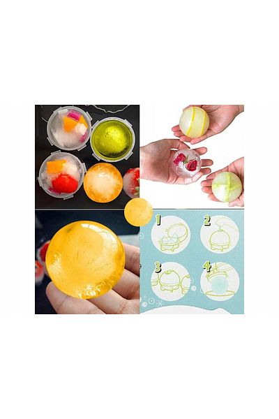 zola Spherical ice mold, 4 spheres, 6x6 cm, transparent