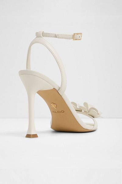 Aldo Daısylıly - Women's Genuine Leather White-Ecru Thin Heeled Sandals