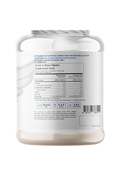 Supplementler Whey Protein 1000 Gr - Vanilya
