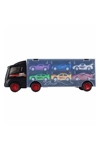ideal STORE Toy Truck SpeedTruck IdealStore, segmented with spaces for 6 plastic vehicles, Size 31 x 7.5 x 11, B
