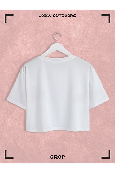 Jobia Outdoors Women's Cotton Have a Nice Day Cats Printed Crew Neck Oversize Loose Cut Crop T-Shirt