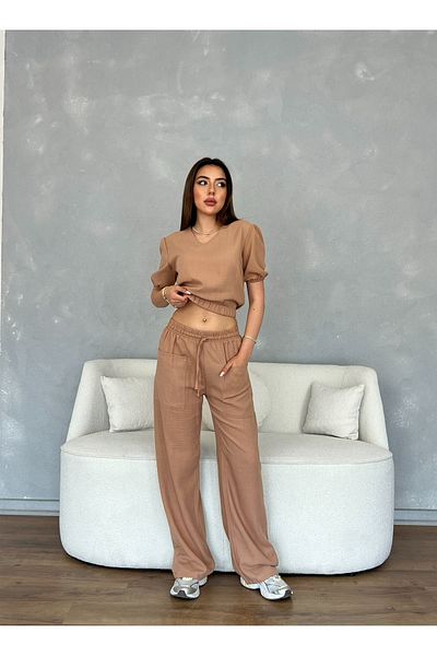 Nesil Women's Set with Blouse Pants Pockets