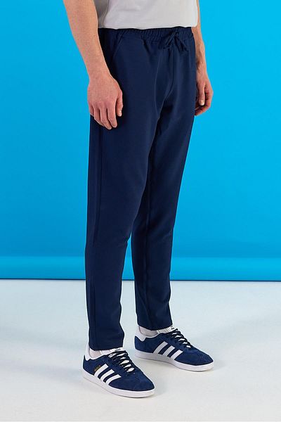 VENA Ανδρικό παντελόνι Alfred Navy Slim Straight Seersucker με ελαστική μέση