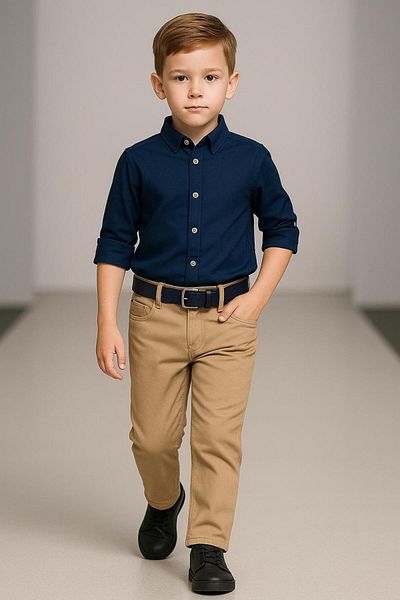 Esterella Oxford Long Sleeve Shirt Men's Suit / Boy's Shirt Suit / Shirt Pants Suit