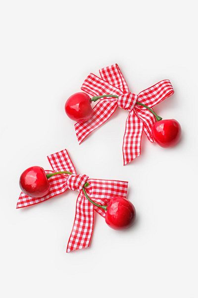 Le Mabelle Girl's 2-Piece Buckle Set with Red Cherry Figure