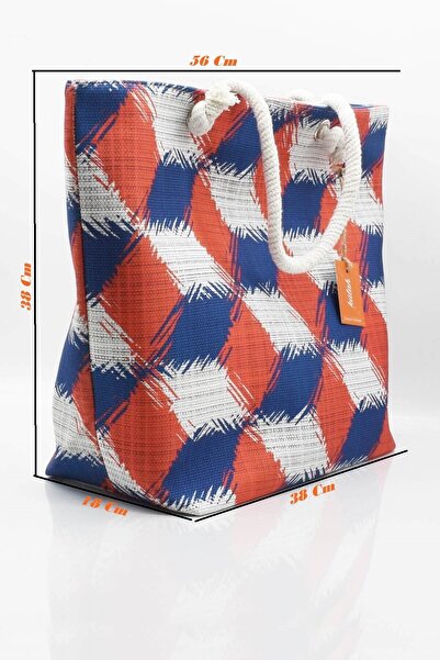 Külah Γυναικεία τσάντα παραλίας με γεωμετρικό σχέδιο