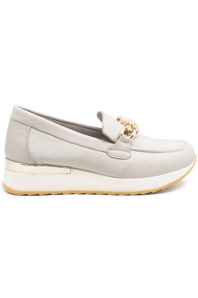Mammamia D25Ya-03510 Gray Skin Leather Comfort Padding Women's Shoes