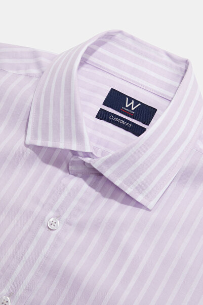 W Collection قميص مخطط بأكمام طويلة من ليلك