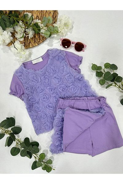 ChibuumKids Girl's Shorts Rose Set