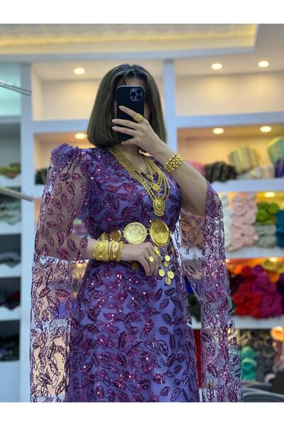 SOLİN YÖRESEL Kadın Yöresel Elbise Düğünlük Kaftan Abiye(Görseldeki Aksesuarlar Dahil Değildir)