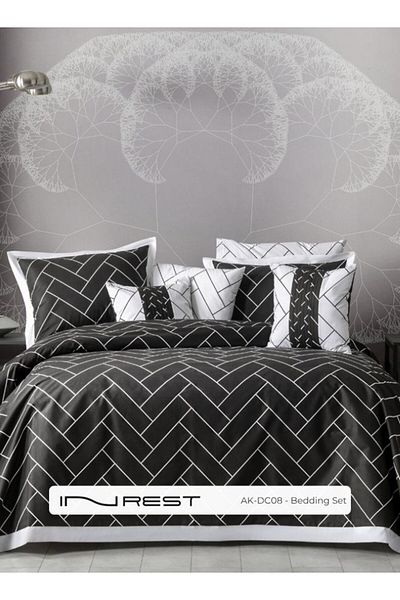 INREST Boston Duvet Cover Set (Without Filling) Cotton 100% King Size 250x230 cm - 8 Pcs