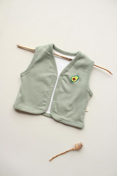 Oh La La Koala For Little Ones Avocado Embroidered Double-Sided Vest