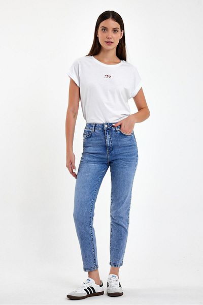 VENA Jessica Med Blue - Pantaloni Mom Jean pentru damă
