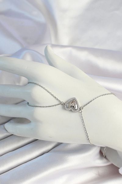 AYLİNA 316L Steel Chain Silver Color Heart Figured Zircon Stone Şahmeran