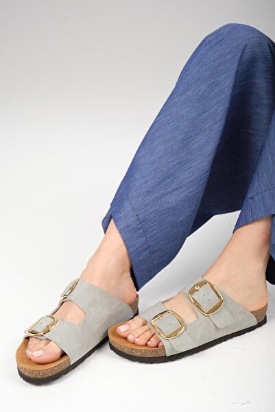 Mio Gusto Papuci de damă cu talpă ortopedică din plută Ines Gri