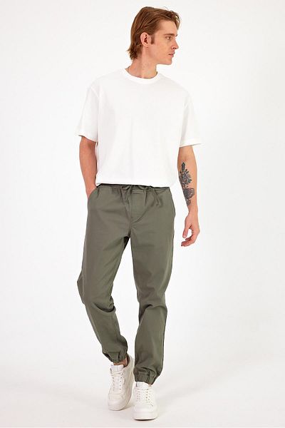 VENA Ανδρικό παντελόνι Simon Khaki Slim Fit Gabardine Jogger