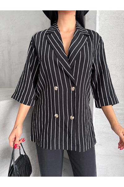 LB Laluna Butik Дамско яке с райета и страничен цеп
