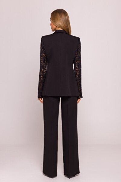 Made of Emotion LACE PANELS SINGLE BUTTON BLAZER