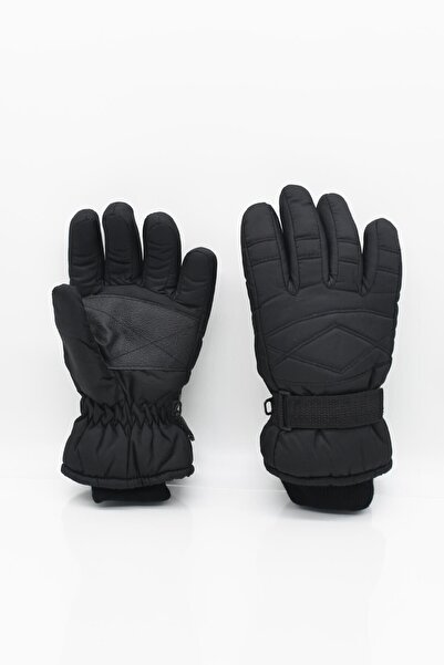 Külah قفازات نسائية من الصوف الأسود للتزلج على الجليد والثلج