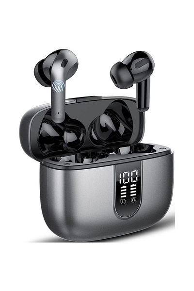 Smart Vibe True Wireless Headphones ViBE™ MOOD-X08 Active Noise Cancelling, Bluetooth 5.3, Crystal Sound, Dark Gray