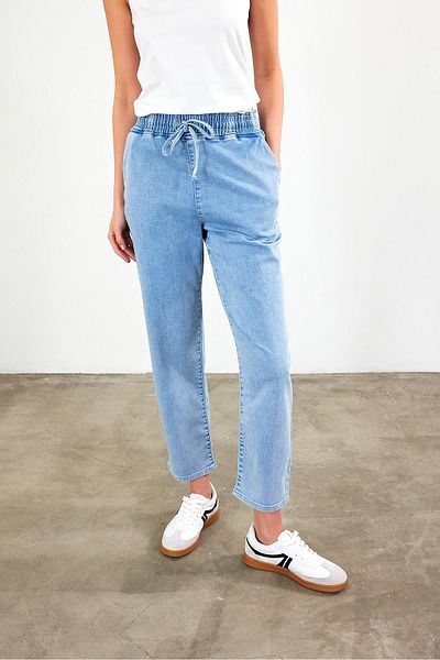VENA Pantaloni de jogger cu talie înaltă Marla Sky Blue pentru damă