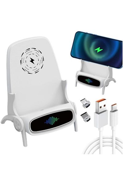 OEM Stație de încărcare tip scaun de 15W cu suport universal pentru telefoane și tablete, încărcare rapidă, eficientă