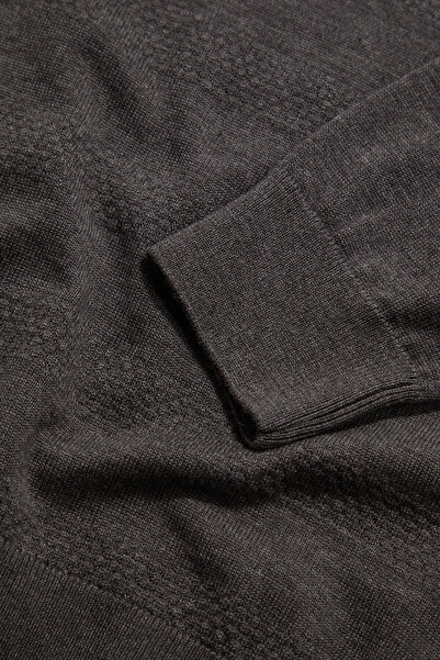 W Collection FÜME POLO YAKA UZUN KOLLU KAZAK