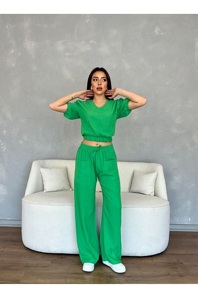 Nesil Women's Set with Blouse Pants Pockets