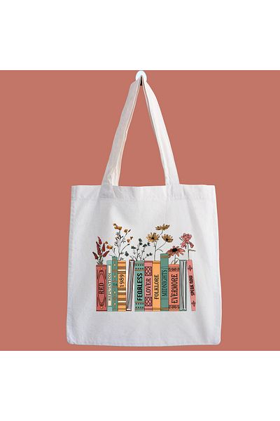 designedfy Books Waterproof Printed Cloth Bag