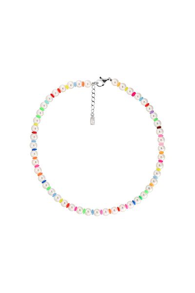 ohmygod jewelry Colier Perle Lung, Discuri Argila si Accesorii Argint - Hippie