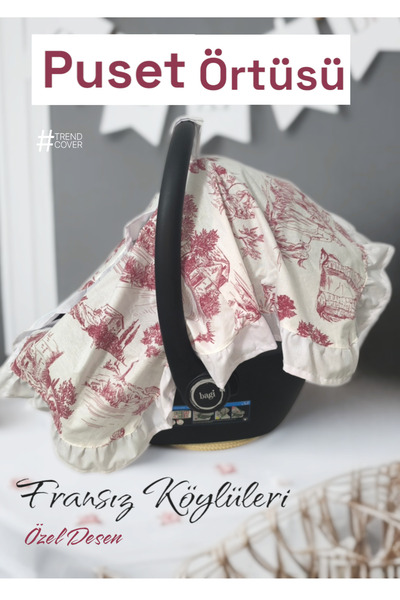 HALZEY Mother's Choice Stroller Cover Full of Love and Elegance, Vintage French Peasants Pattern, Ruffles