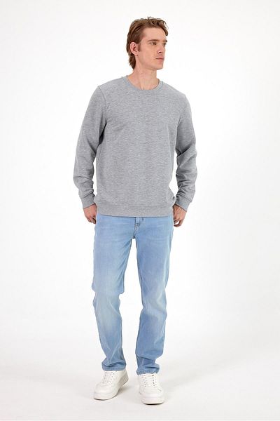 VENA Ανδρικό φούτερ Rich Grey Melange Crew Neck Regular Fit με 3 κλωστές