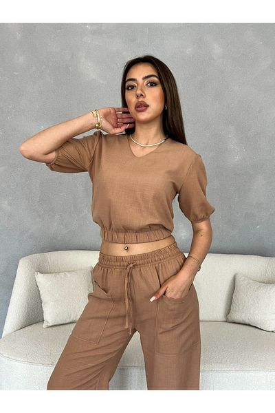 Nesil Women's Set with Blouse Pants Pockets