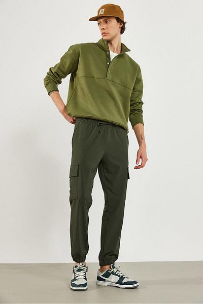 VENA Ανδρικό παντελόνι Felix Khaki με ελαστικές πόδια Cargo Pocket Parachute Jogger