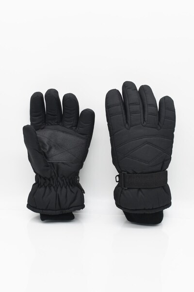 Külah Erkek Içi Polar Siyah Kayak-kar Eldiveni