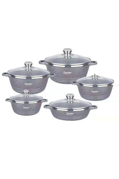 Dessini 10-Piece Non Stick Durable Granite Cookware Set