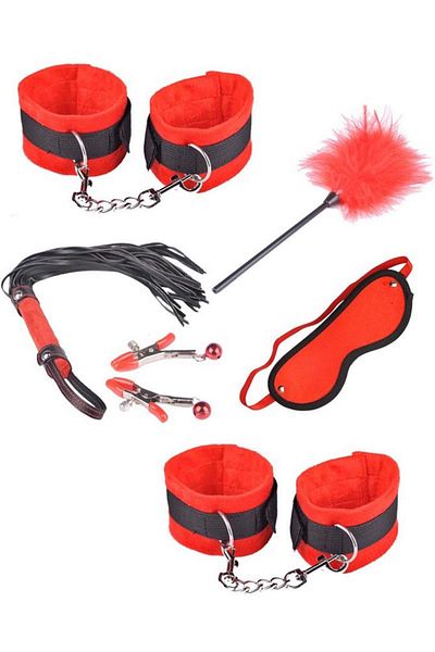 WildFashion BDSM set of 6 pieces, fabric and down, TOY150-3