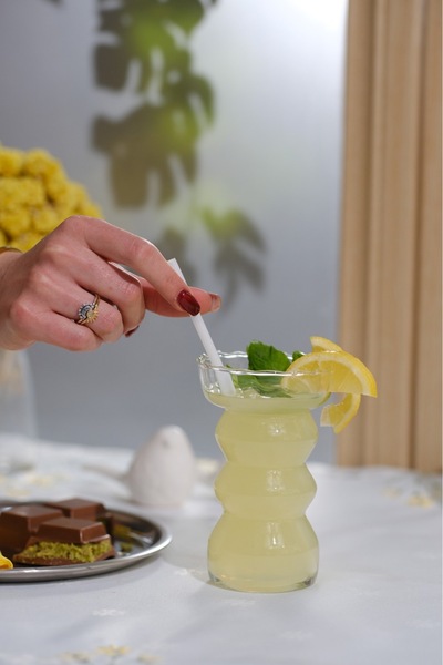 ALTIN MUTFAK Zigzag Model Borosilikat Cam Bardak Soğuk Kahve Bardağı Sunum Bardağı