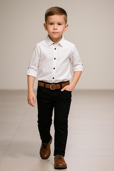 Esterella Men's Suit with Long Sleeve Shirt / Boy's Shirt Suit / Shirt Pants Suit